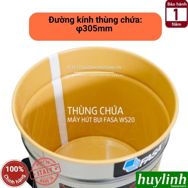 Máy hút bụi 3 chức năng Fasa WS20 - Dung tích 20 lít - Made in Italy - Hàng chính hãng - hút bụi khô - ướt - thổi bụi