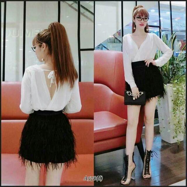 Jump ngắn tay dài tua rua