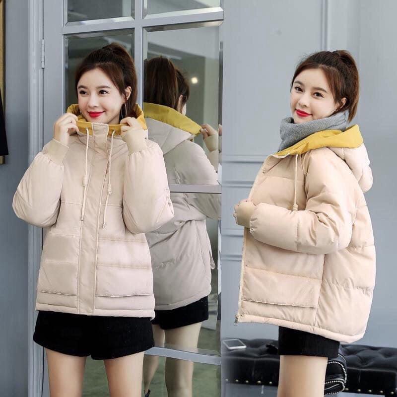 Áo khoác phao nữ 3 lớp có nón ấm áp cho mùa đông , bảo vệ da và cơ thể vào mùa lạnh KME