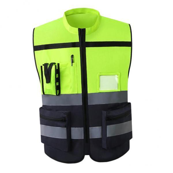 3x High Visibility Safety Vest, Neon Yellow Style-F