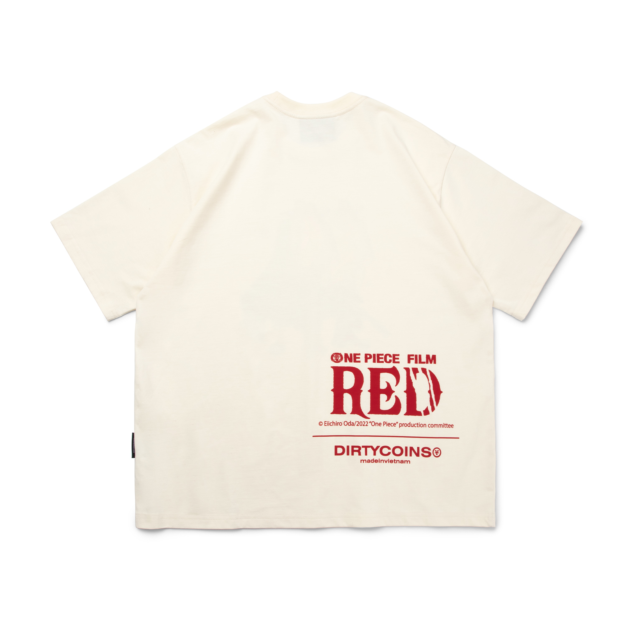 Áo Thun DirtyCoins x One Piece Film:Red Luffy T-shirt - Cream