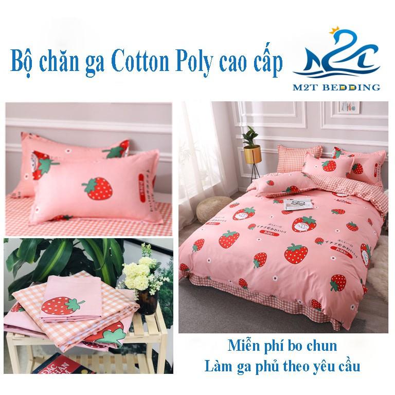 Bộ chăn ga gối Cotton Poly M2T bedding Tuổi Thanh Xuân, chăn mền, drap giường và 2 vỏ gối