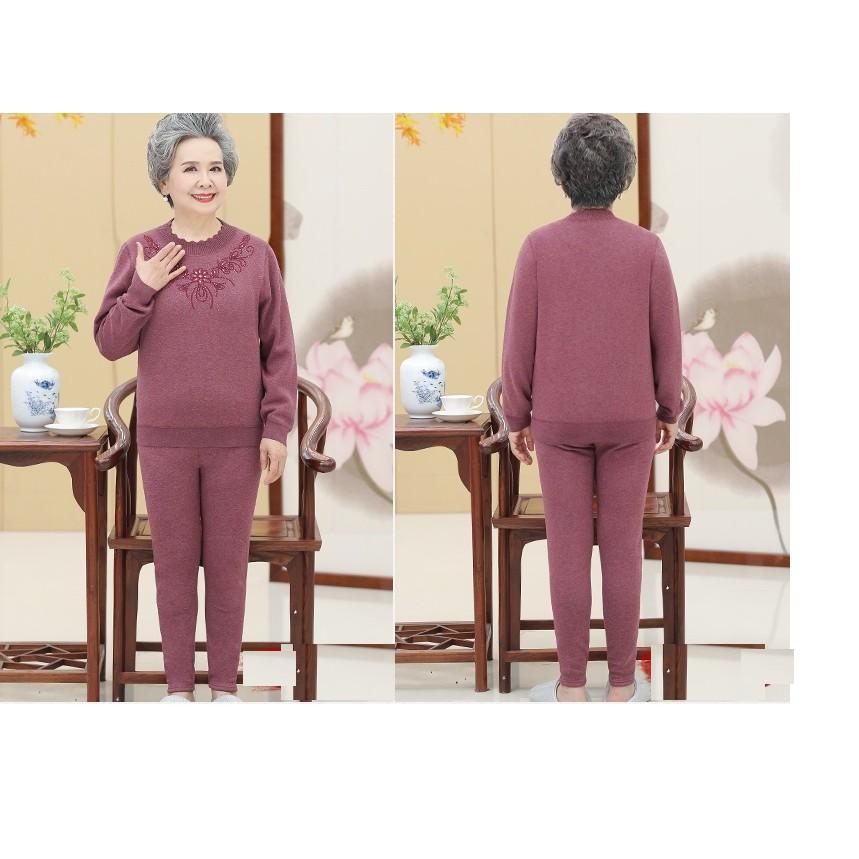 BỘ NỈ MẶC NHÀ CHO NGƯỜI GIÀ, bộ nỉ bà già