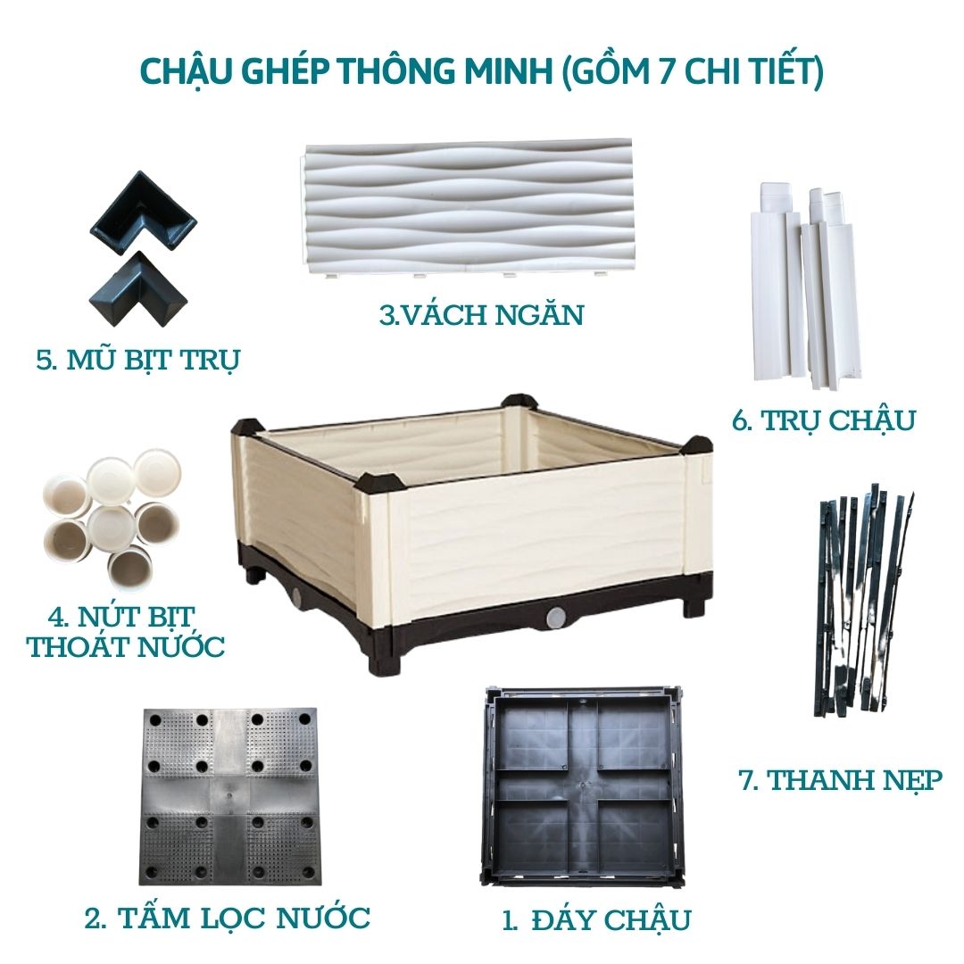 Phụ Kiện Chậu Ghép Thông Minh Trồng Cây, Trồng Rau, Trồng Hoa Cây Cảnh, Bền, Đẹp, Dễ Sử Dụng