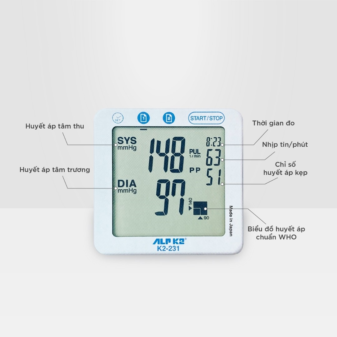 Máy Đo Huyết Áp Bắp Tay Điện Tử Tự Động Alpk2 Model K2 231