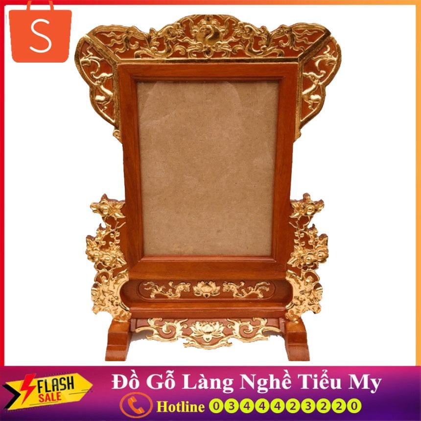 Khung Ảnh Thờ Hoa Mai Gỗ Hương Rát Vàng Khung 20 X 30