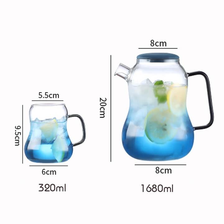 Bình Nước Thủy Tinh Xanh Phong Cách Châu Âu BN04