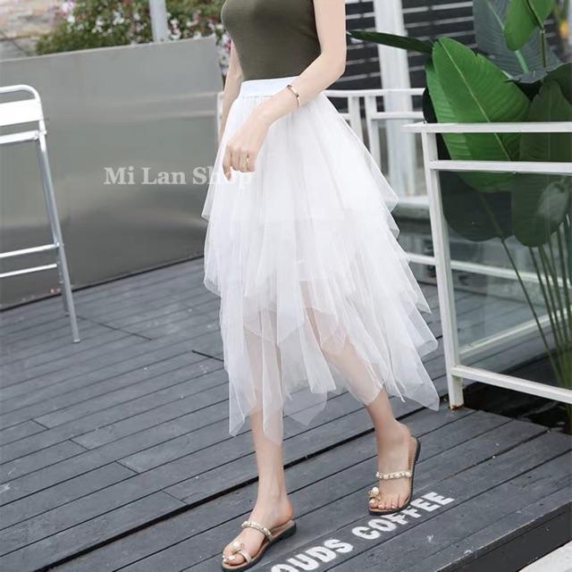 _Chân váy tầng dài_chân váy tua rua