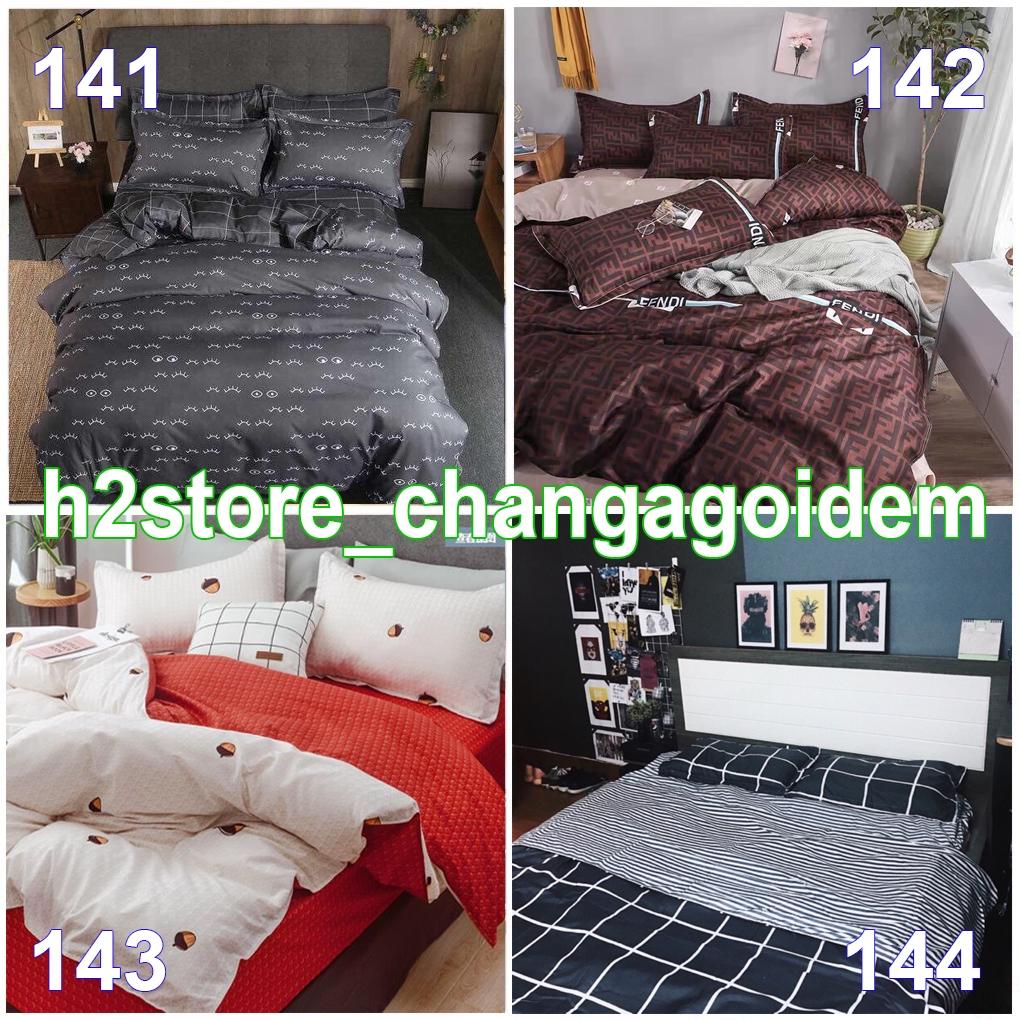 CHĂN PHAO Bộ Cotton Poly Nhập Khẩu Ga Hàn Quốc Phối Màu