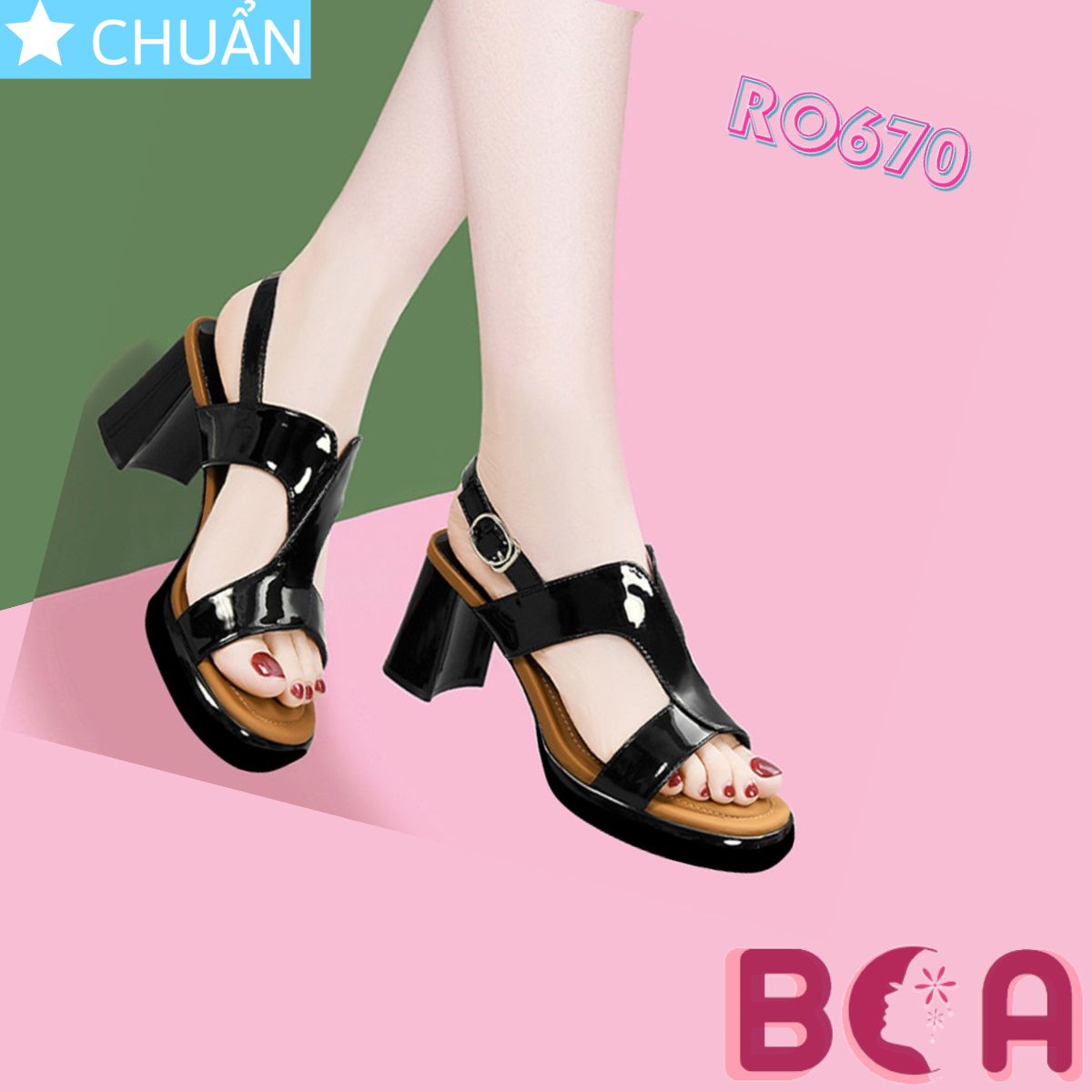 Xăng đan nữ đẹp cao gót 7 phân RO670 ROSATA tại BCASHOP thoải mái di chuyển mà vẫn thể hiện được đẳng cấp