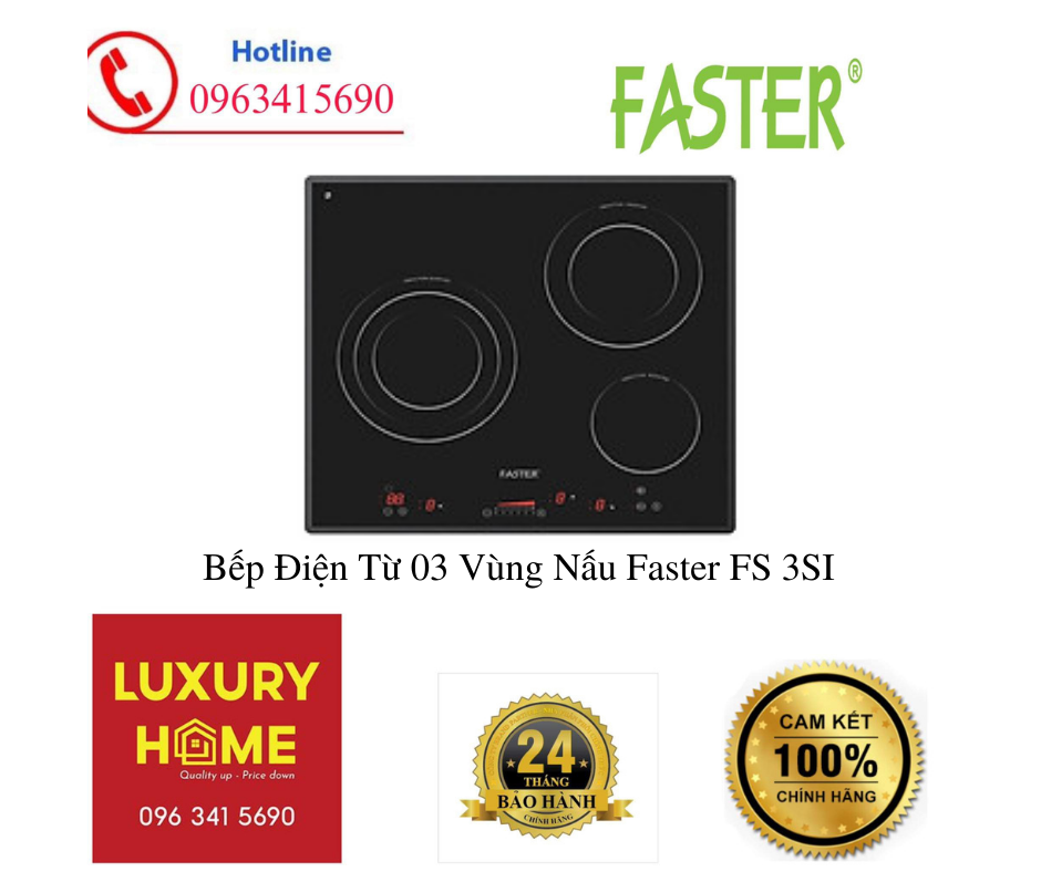 Bếp Điện Từ 03 Vùng Nấu Faster FS 3SI - Hàng Chính Hãng