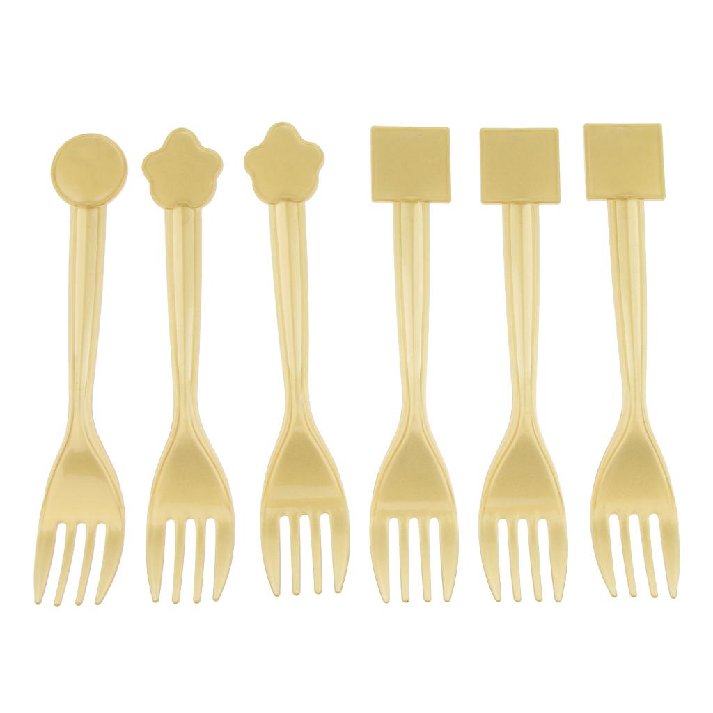 4x6pcs Disposable Plastic Cutlery Fork Kid Party Tableware Baby Shower Decor