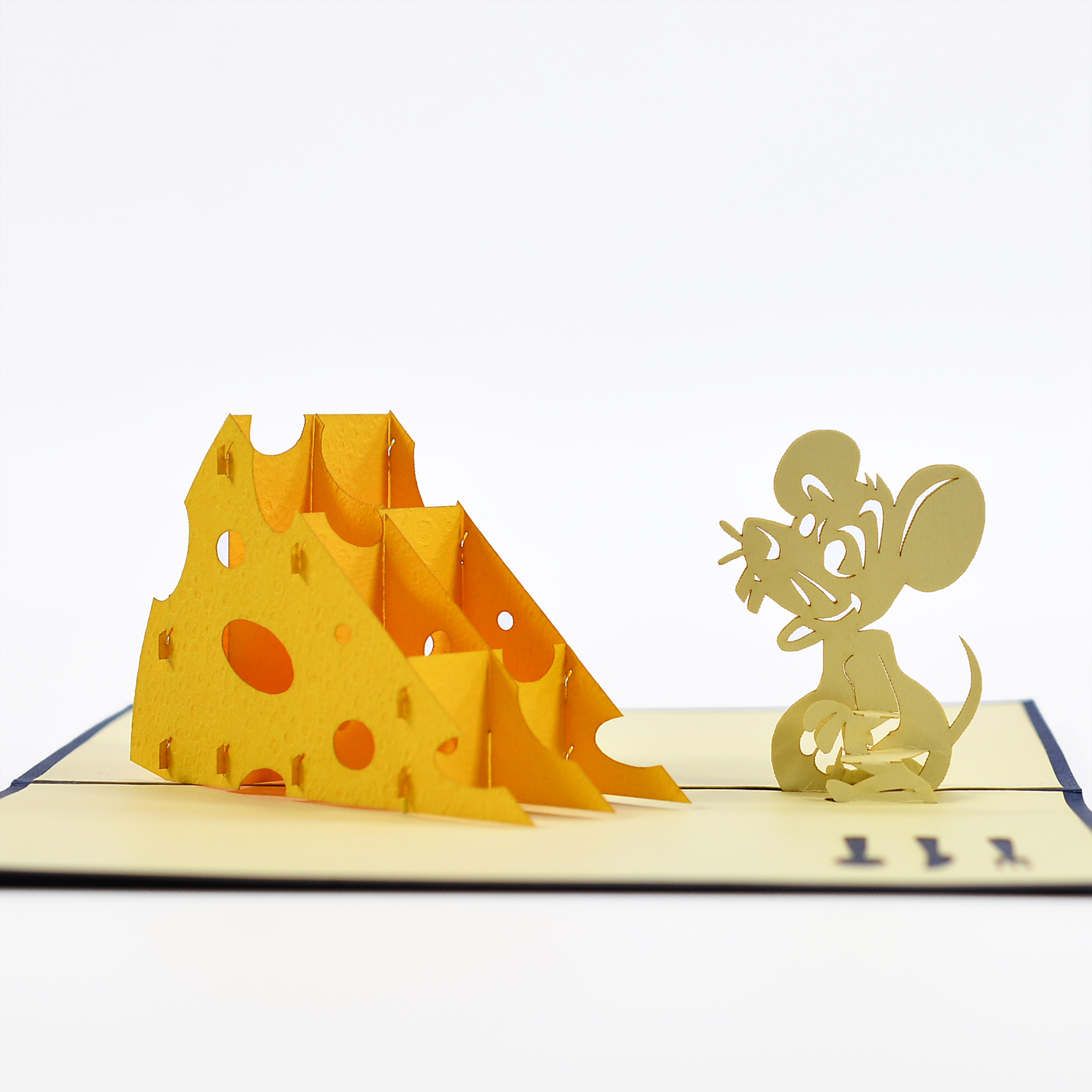 Thiệp 3D handmade Mouse & Cheese AN016 size 10x15cm