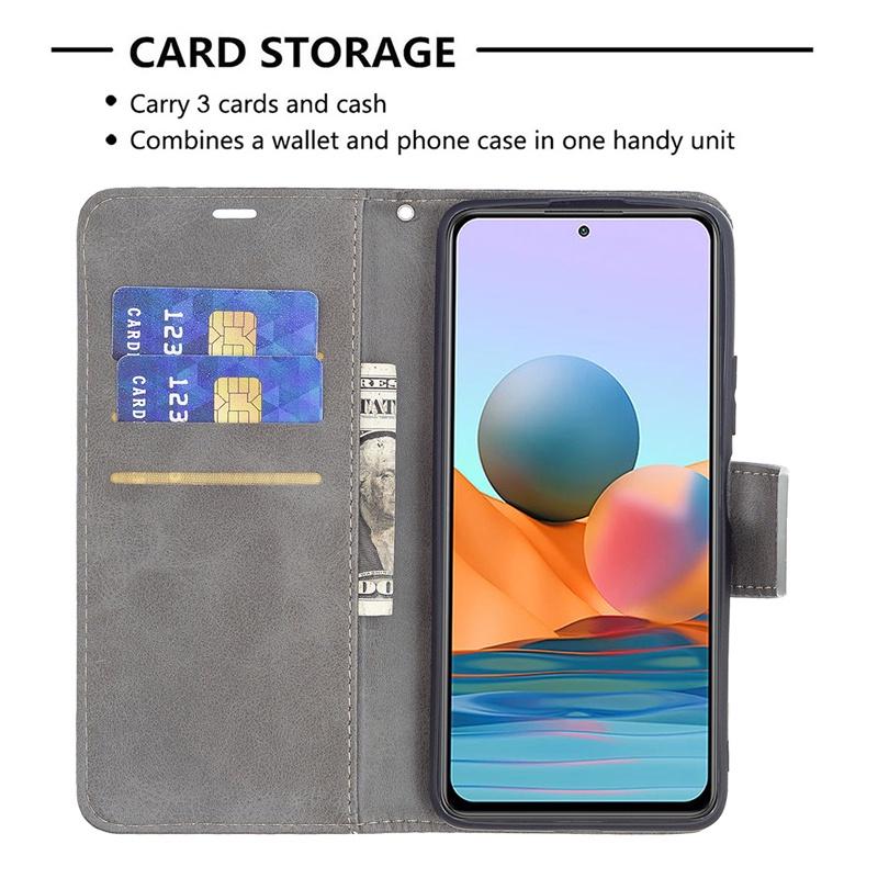 Ốp lưng điện thoại dạng ví da lật dành cho Xiaomi 11T Redmi 10 Redmi Note 10 Pro 5G