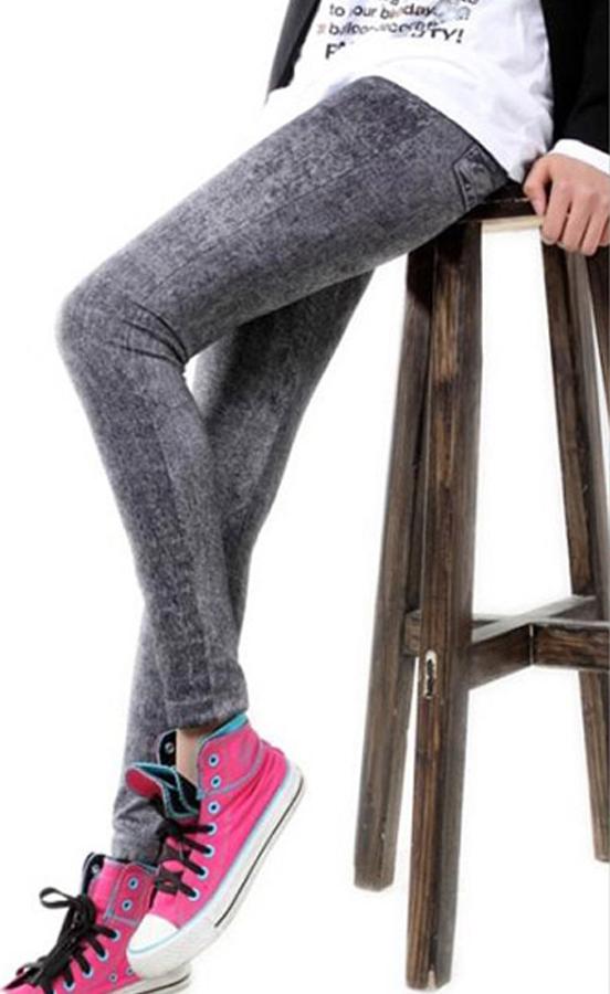 Quần legging giả jean nữ hoa tuyết MS275