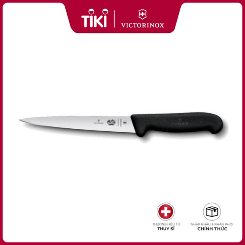 Dao cắt phi lê hiệu Victorinox Filleting fish knife, cán màu đen, lưỡi dài 16/18/20cm Flexible blade, Fibrox Pro safety handle-– Hãng phân phối chính thức