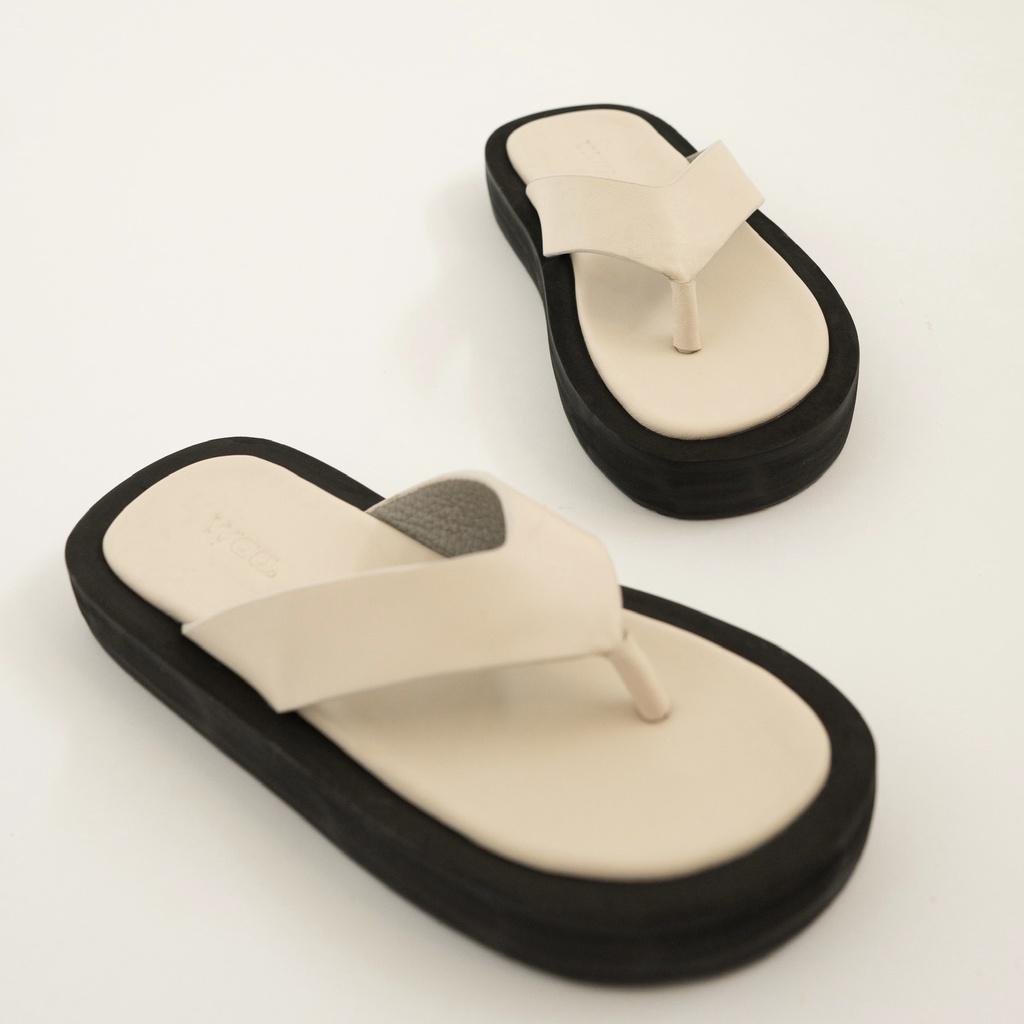 Dép Xỏ Ngón Đế Dày Unisex Waa. - DÀY FLIP-FLOPS - Màu Kem