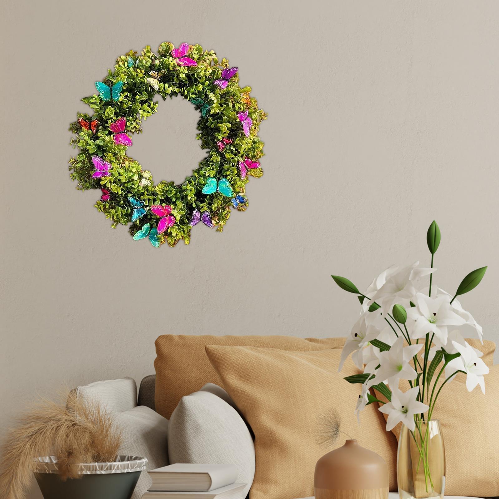 Artificial Spring Summer Wreath Front Door Spring Flower Wreath for Farmhouse Decoration