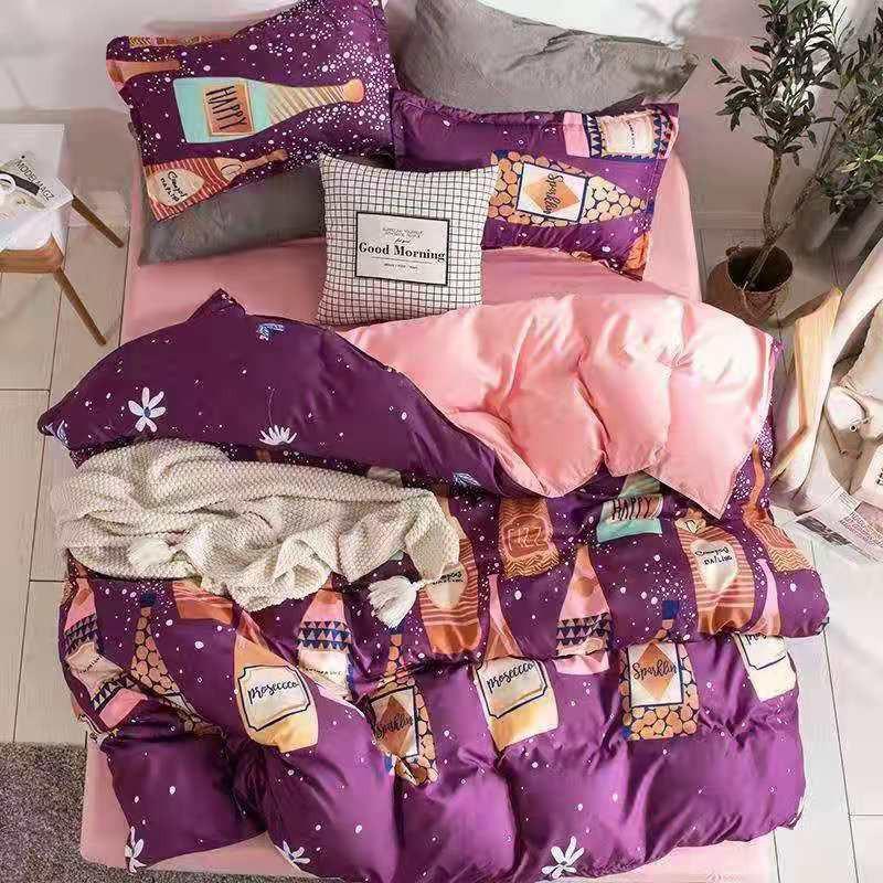 Chăn Ga Gối Đệm -Sét Chăn Ga Gối Rượu Vang PolyCotton Punpu3051