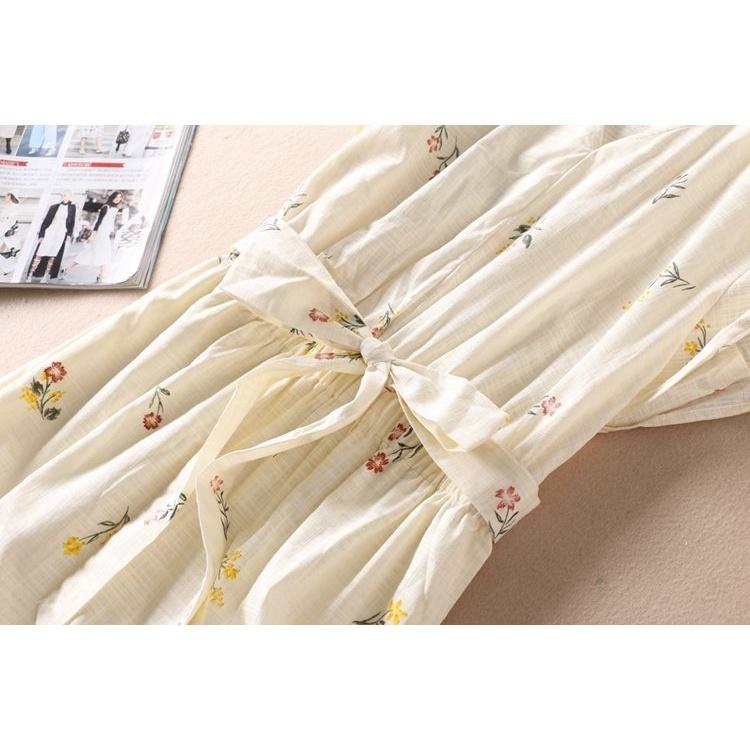 Đầm nữ đuôi cá vải đũi xước, họa tiết hoa xinh Da24