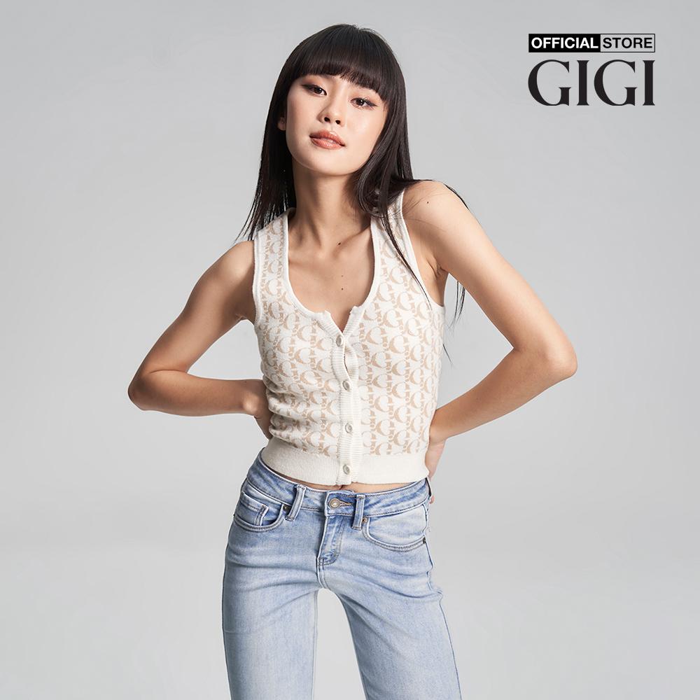 GIGI - Áo dệt kim nữ sát nách phối nút cài thời trang G1305K221705