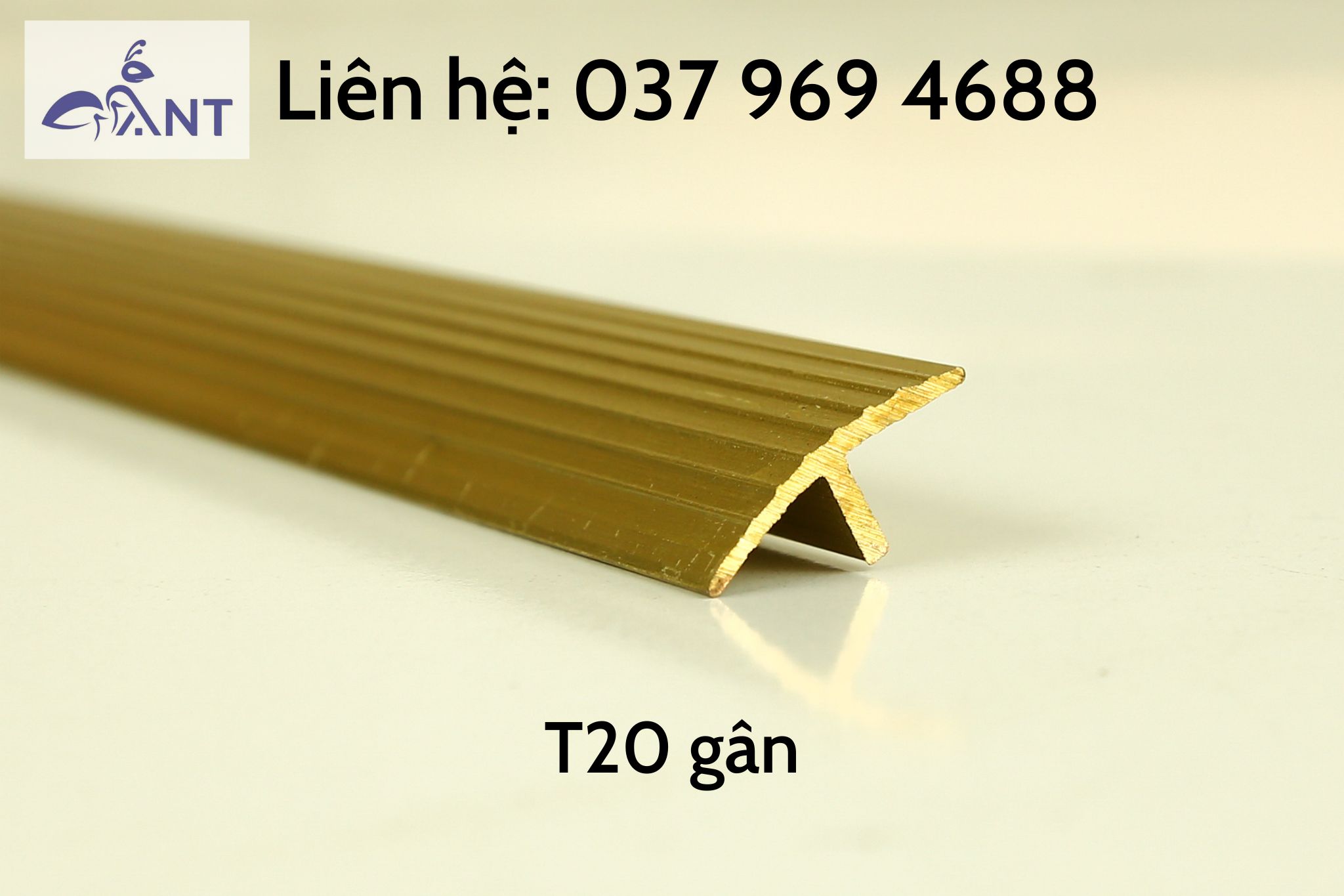 Nẹp đồng t20 gân, trang trí nhà cửa, chống trơn sàn, thanh dài 4m, hỗ trợ cắt theo kích thước