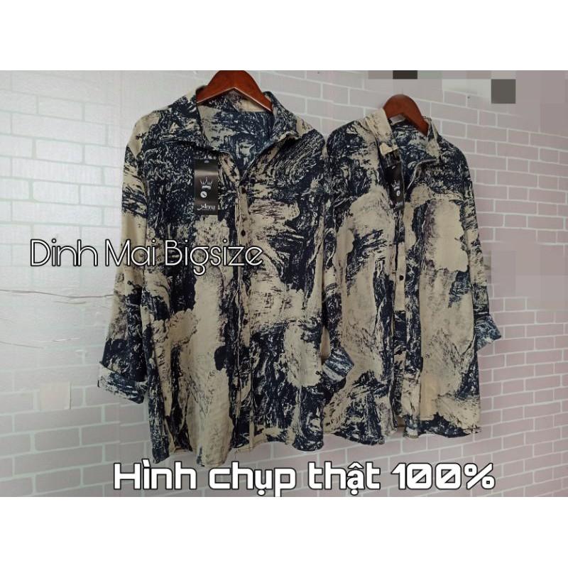 Áo sơ mi loang màu lụa đũi siêu mềm cực hot 60-95kg