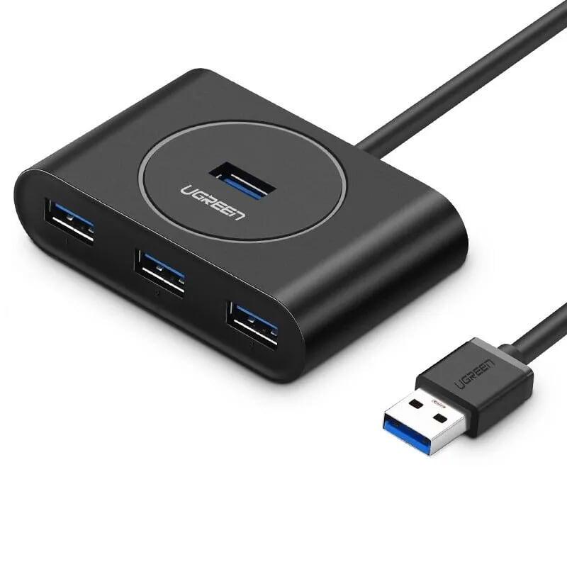 Ugreen UG20292CR113TK 80CM màu Đen Bộ chia HUB USB 3.0 sang 4 USB 3.0 hỗ trợ OTG - HÀNG CHÍNH HÃNG