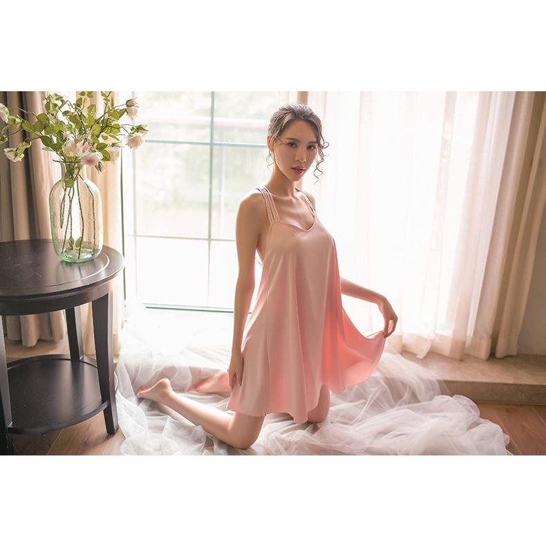 Đầm Ngủ Suông Chất Lụa Satin Mềm Mát Mặc Nhà Dễ Thương MS: 257