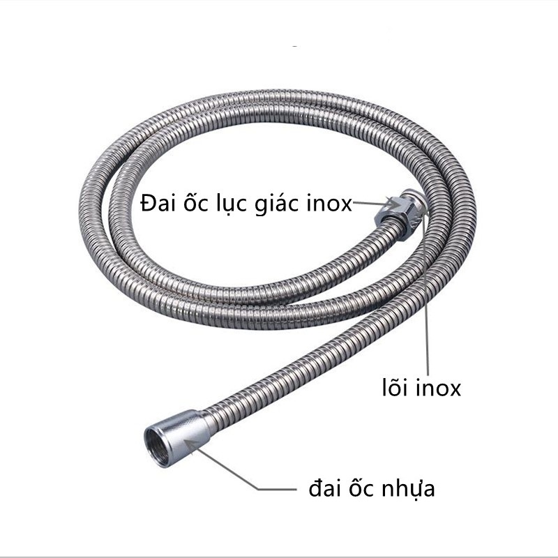 Bộ vòi sen đơn chức năng màu bạc