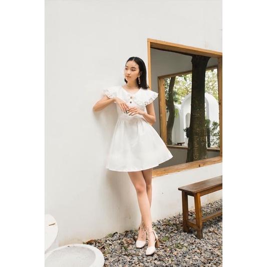Set áo đầm đôi Hàn Quốc áo cặp tình nhân màu trắng tinh khôi đầm xòe đi biển đi chơi chụp hình cưới - Smice House