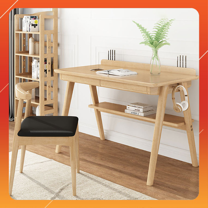 Bộ Bàn Ghế Gỗ Thông Phong Cách Bắc Âu Cao Cấp - Bộ Bàn Làm Việc Gỗ Tự Nhiên Đa Năng