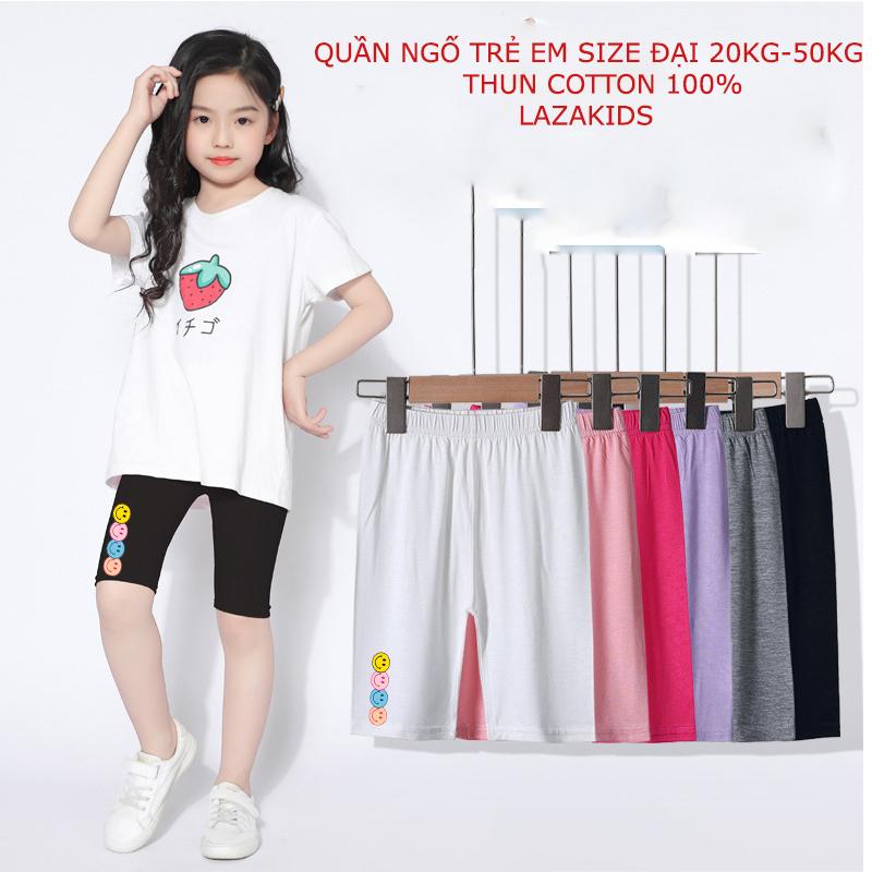 Quần legging bé gái 35kg-45KG mùa hè size đại chất thun xuất khẩu đeph 100% cotton -Quần ngố bé gái KIDS GENZ