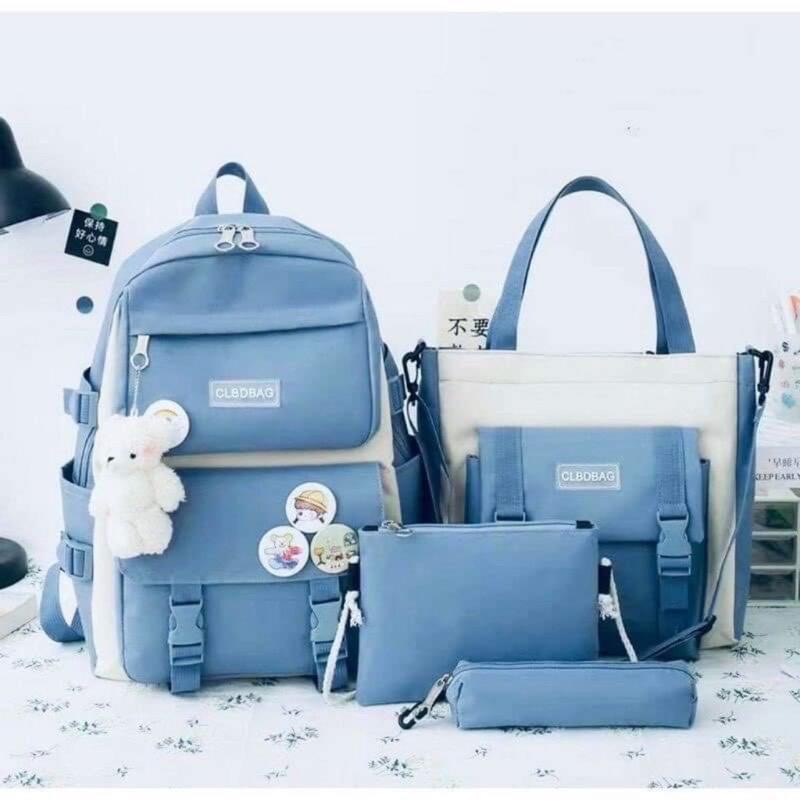 Combo balo 4 món, Set balo 4 món đi học, balo 4 món Ulzzang - MENTUBAG UNISEX