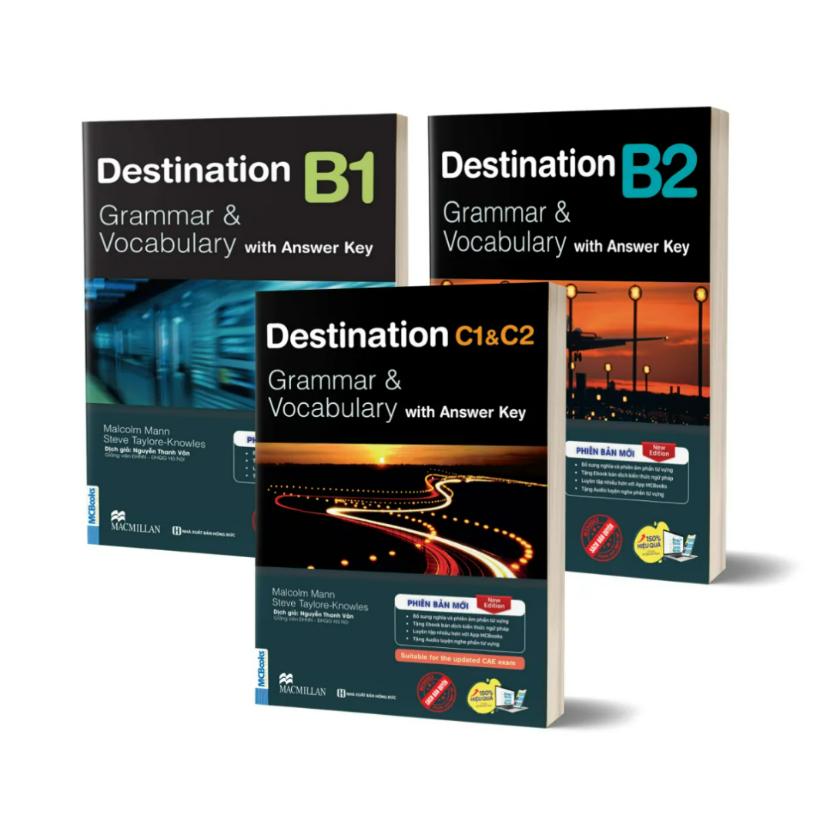 Combo 3 cuốn Destination Grammar &amp; Vocabulary B1, B2, C1&amp;C2 Phiên bản mới Kèm Đáp án và Bài tập - Bản Quyền