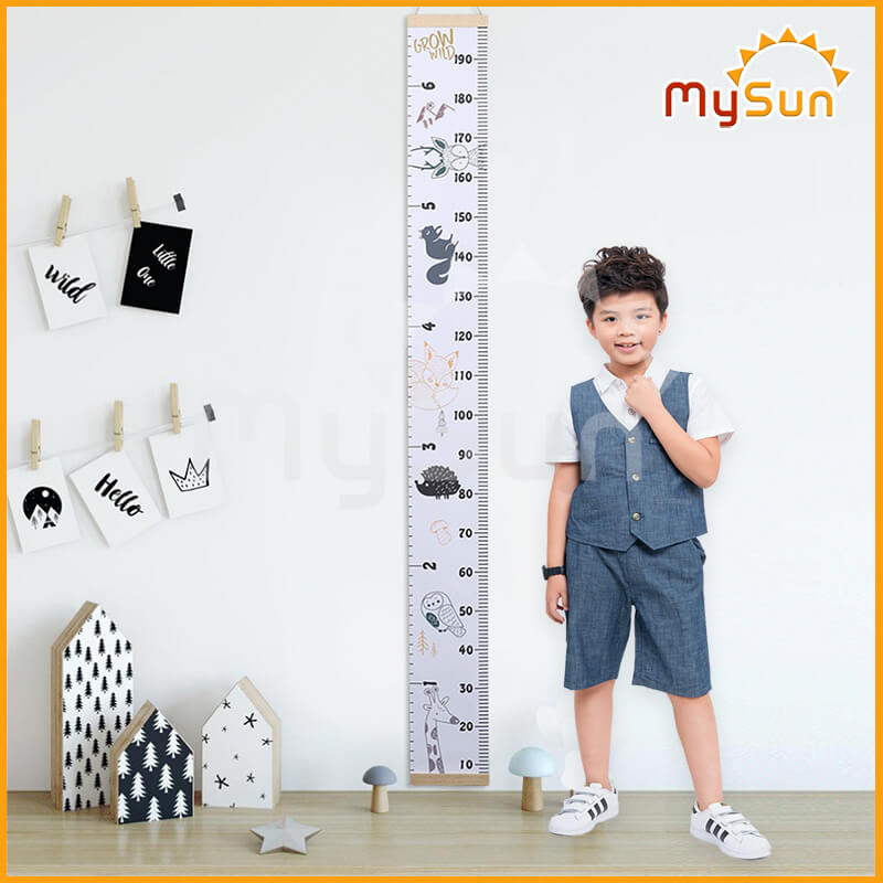 Thước bảng đo chiều cao 2m y tế gắn dán tường cho trẻ em bé MySun