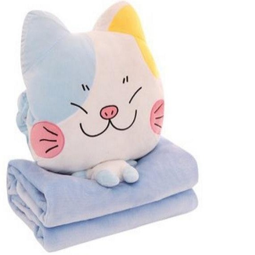 Bộ Chăn Gối Gấu Bông Totoro tròn. Chăn gối văn phòng 3in1