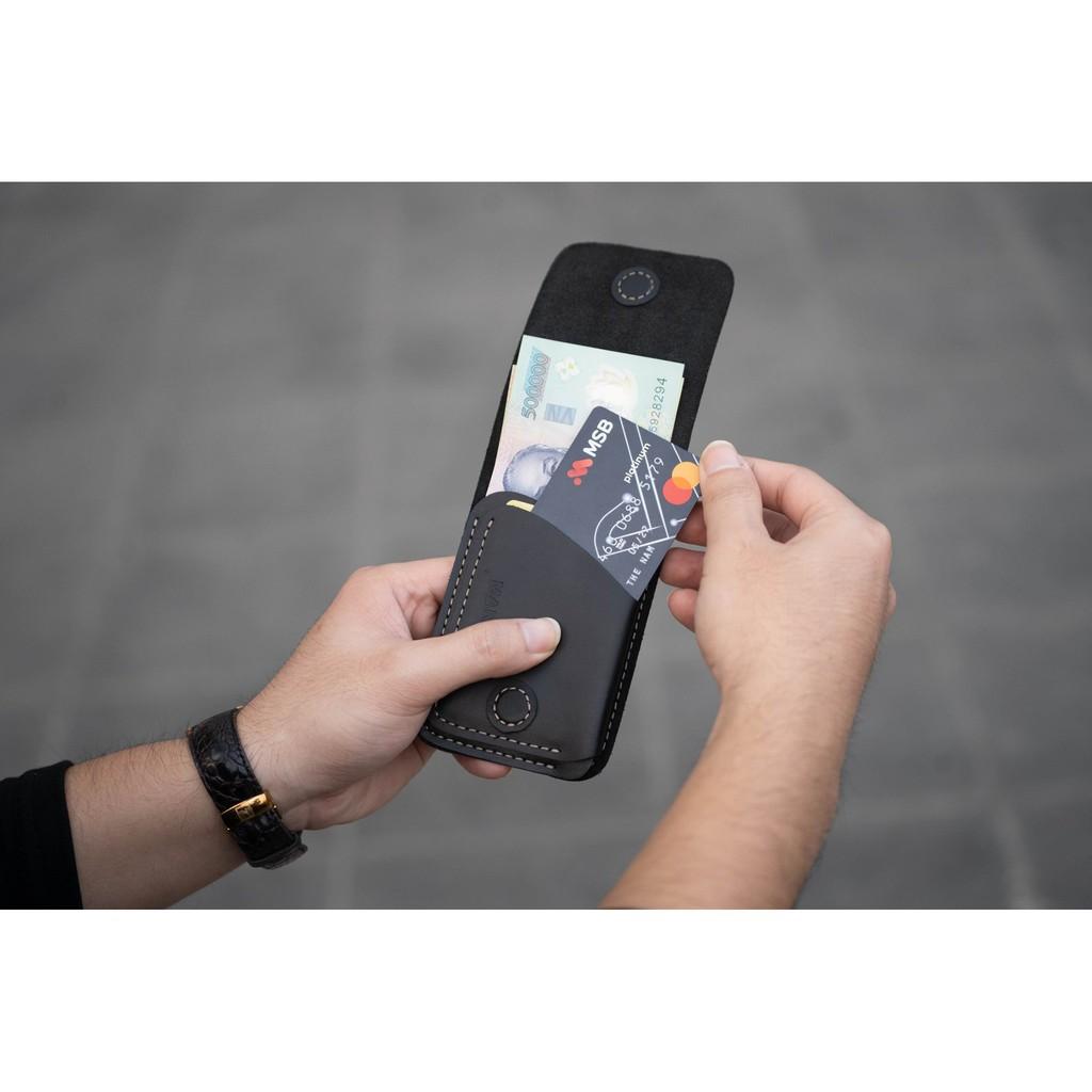 Bóp Nam Mini - Bóp Sen 3 Plus Da Bò Thật BB00E