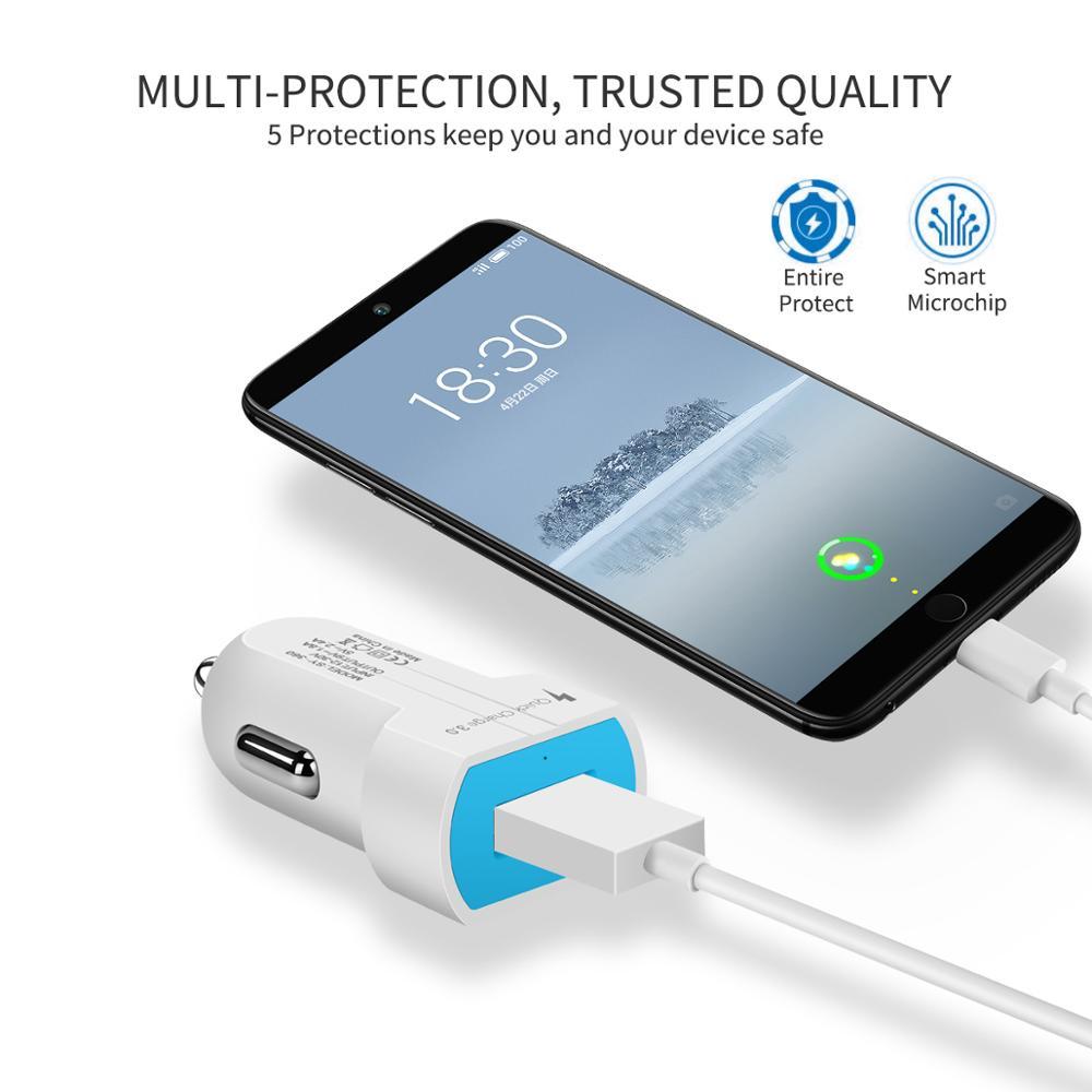 Sạc nhanh 3.0 Bộ sạc xe USB đơn QC3.0 Bộ sạc nhanh USB Sạc nhanh cho điện thoại di động 5V 2.4A Bộ sạc xe nhỏ cho iPhone