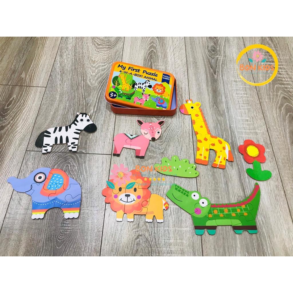 Đồ chơi hộp tranh xếp hình 6 in 1 Puzzle 3-6 miếng cho bé - Đồ chơi giáo dục thông minh cho bé