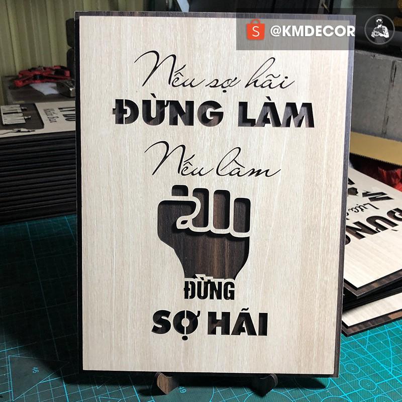 Tranh tạo động lực treo tường trang trí văn phòng - Mẫu "Nếu sợ hãi đừng làm, nếu làm đừng sợ hãi"