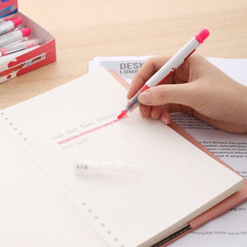 Bút nhớ dòng Deli - dấu dòng, highlight - Mực Hồng/Xanh lá/Cam/Vàng - Combo 2 chiếc - EU35440