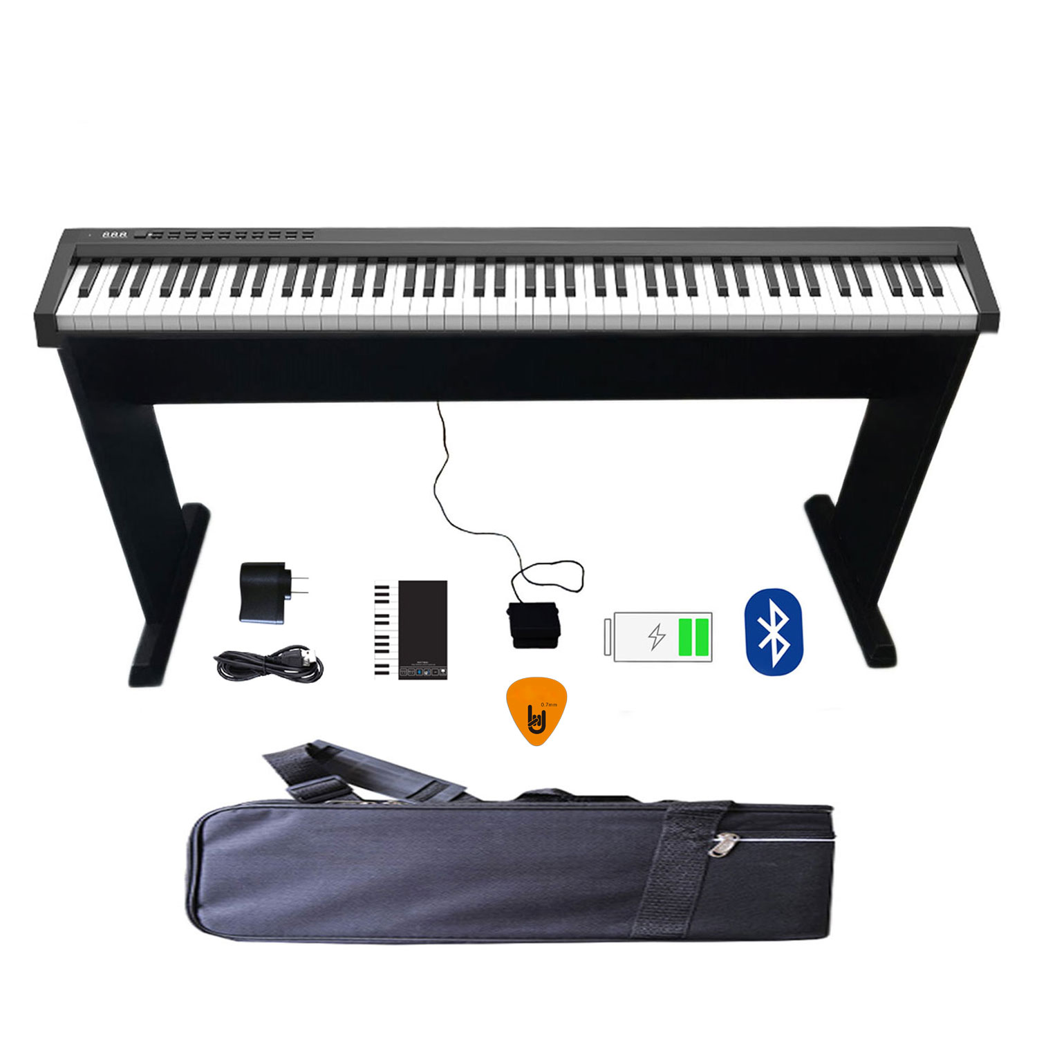 Bộ Đàn Piano Điện Konix PH88S - Kèm Chân Gỗ - 88 Phím nặng Cảm ứng lực Có Loa PH88 Hàng Chính Hãng