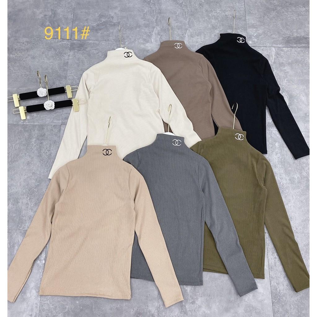 G06. 9111. ÁO NHUNG TĂM TAY DÀI CỔ THÊU CHỮ X