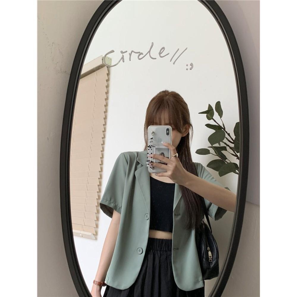 Blazer tay ngắn thời trang thanh lịch cho nữ. Blazer croptop ngắn tay - có ảnh thật