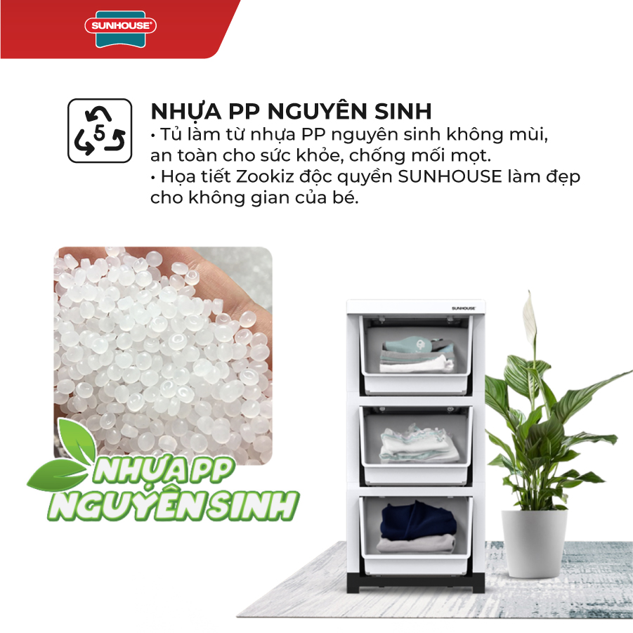 Tủ nhựa sơ sinh Happy Baby Sunhouse KS-CA343