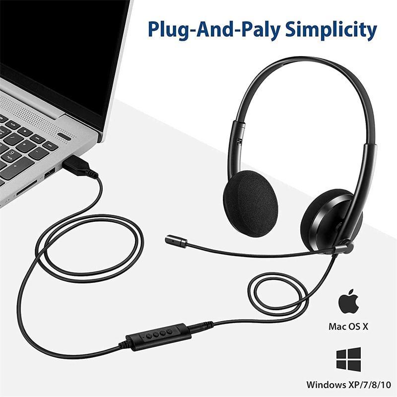 Tai Nghe Máy Tính USB Có Mic Chống Ồn Cho PC/Nhà Ở/Văn Phòng/Điện Thoại