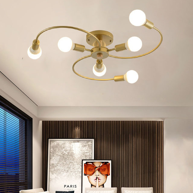 Đèn trần SEVER phong cách hiện đại, sang trọng loại 6 bóng - kèm bóng LED chuyên dụng - .