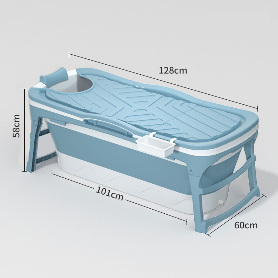 Bồn tắm gấp gọn dùng cho cả gia đình loại có nắp giữ nhiệt nhiều size để lựa chọn - chậu tắm silicon cao cấp-hàng chính hãng