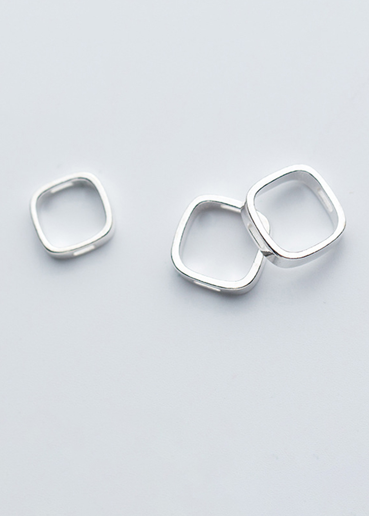Combo 2 cái charm bạc viền vuông bo cạnh để lồng hạt vào giữa - Ngọc Quý Gemstones